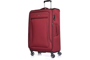 ABISTAB Verage Toledo Weichgepäck 4 Doppelrolle Koffer Trolley M-69cm 65-78 L erweiterbar, TSA-Schloss, Weichschale-Reisekoffer Rot