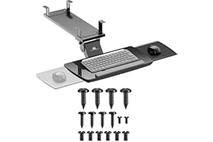 ‎MACLEAN Podstawka pod klawiaturę Maclean z podstawką pod mysz | Regulowana wysokość, odchylana, obrotowa | Ergonomiczny uchwyt do biurek | Do 5 kg (Czarny)