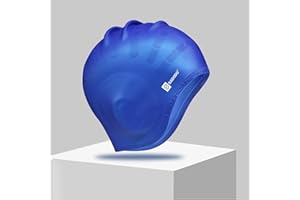 Sadodo 2PCS Pack Swim Cap,Cover Ears Swimming Cap Bathing Hat Silicone Waterproof, With ear protection For Unisex Aldult Women Man