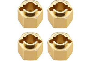 SG Store 4PCS 5mm Brass Wheel Hex Hub Extender Adapter Compatible with 1/18 TRX4M RC Crawler Car Upgrades Parts Replacement Accessories