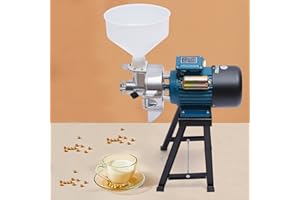 BURUIYOTEN Molinillo de cereales eléctrico Molinillo de granos de maíz sorgo con embudo eléctrico molinillo de paja molino multifunción de trigo para piensos en polvo molienda molienda en seco molienda húmeda