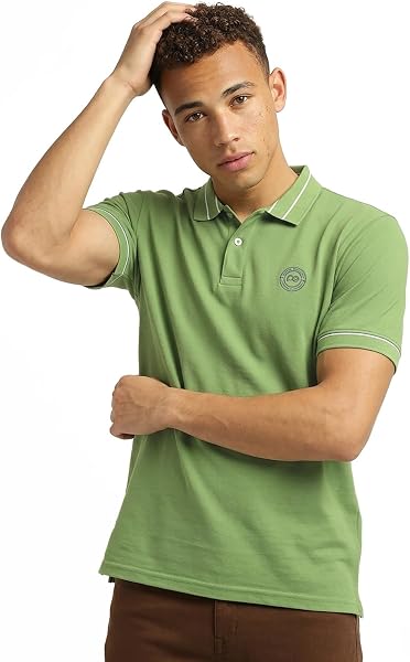 Peter England Men's Regular Fit Insignia Half Sleeve Polo T-Shirt | Cotton…