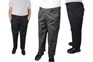 L S U Boys/Kids Adjustable Sturdy FIT/Generous FIT/Plus Size School Trousers with Belt Loop and Adjustable Button School Uniform