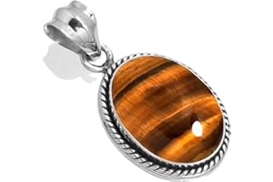 JEWELOPORIUM 925 Sterling Silver Handmade Pendant for Women 12x16 Oval Gemstone Costume Silver Jewelry for Gift (99538_P)