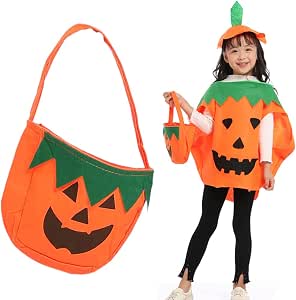 CHUANGOU Costumi di Zucca di Halloween con Cappello di Zucca Borsa di Zucca  : Amazon.it: Cancelleria e prodotti per ufficio