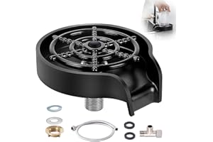 ARTEBTE Glass Rinser for Kitchen Sink,Bottle Washer Cleaner 9 Powerful Jets Stainless Faucet Glass Cup Rinser Kitchen Sink Accessories for Home Bar (Black)