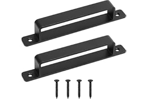 SiGuLiKeJi 2 Pcs Tirador Puerta Corredera, Tirador Puerta Exterior, Tiradores de Puerta de Granero, Manillas Puertas Interior, Tiradores Puertas Correderas para Puerta de Armario Muebles(Negro,216mm)