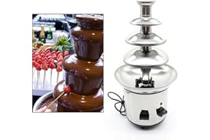 KINHALL Schokoladen Fondue Brunnen,Schokoladenbrunnen 220V 170W 4 Ebenen Schokoladen Fondue Kommerzielle elektrische Schokoladenbrunnen-Erwärmungsmaschine Brunnen Schokoladensirup Maker Käse Sauce Schmelzer