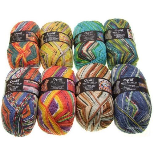 Opal Hundertwasser I - Laine pour Chaussettes Ensemble 8 X 100g