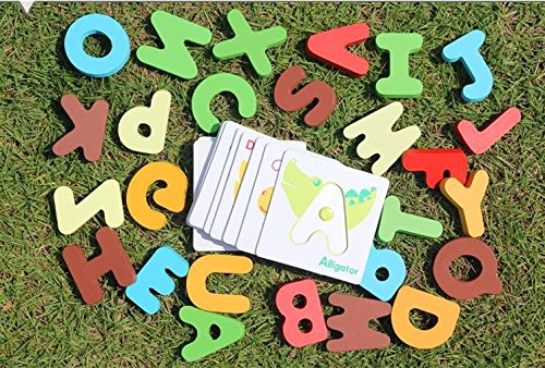 JUN 26 Letters Cognitive Card Wooden Letters Puzzle Toy, Alphabet Wooden Educational Letter Puzzle, Animal Letters Preschool Learning Toy - Perfect For Children To Develop Intelligence Learning There Alphabet Wooden Jigsaw Puzzle Toys for Children 1-3 years old, Enlightenment Early Childhood Educational Toys Alphanumeric Cognitive Three-dimensional Puzzle Wooden Toys