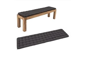 ‎HAVE A SEAT LIVING HAVE A SEAT Living - Bankauflage für Sitzbank, Bequemes Sitzpolster - Orthopädische Sitzauflage Bank, Waschbar bis 95°C, Made in Germany (Grau/Anthrazit, 160x40 cm)