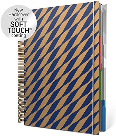 A4 6 Lesson Academic Teacher Planner - Blue Gold Twist
