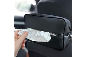 KICDER Universal Car Tissue Holder - Large Capacity, Headrest Hanging Box for Most Cars, SUVs, Trucks, and Vans