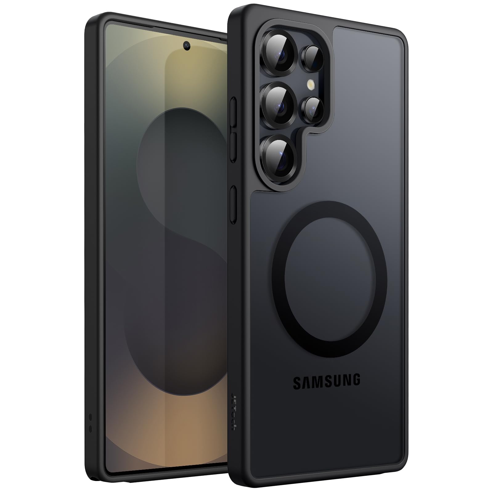 JETech Funda Magnética para Samsung Galaxy S25 Ultra, Titanio Negro | Compatible con MagSafe, Parte Trasera Mate Translúcida, Carcasa Protección Antigolpes