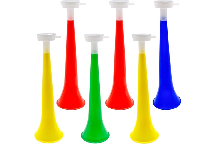 inheming 6PCS Horn Noise Maker, Noisemaker Trumpet,Plastic Stadium Horn,Horn Cheerleader Sports Cheering Props,Plastic Stadium Football Game Horn for Sporting Events