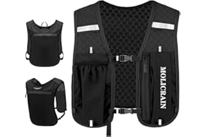 MOLICRAIN Running Hydration Vest Backpack, Lightweight & Breathable Running Vest Phone Holder for Women Men, 5L Hydration Pack for TrailRunning Hiking Cycling Marathon