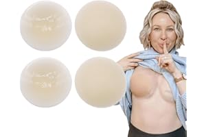 Frenaki 2 Pair Seamless Cake Cover Bra, Go Braless Seamless Cake Cover, Ultra Thin Invisible Bra, Reusable Adhesive Nipple Covers, Silicone Nipple Pasties