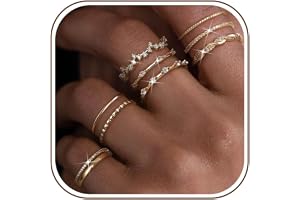 LOLIAS 9 stycken ringar guld/silver vattentät ring justerbar uttalande ringar dam damring tumringar fingerring stapelbara ringar förlovningsring kändisring set smycken