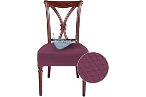 BANZAII TEXTILE INNOVATOR ONLINE Banzaii Coprisedia Senza Schienale 6 Pezzi Impermeabili, Antimacchia, Elasticizzati – Coprisedia solo Seduta per Cucina, Sala da Pranzo, Ufficio, Ristorante – Amaranto, Made in Italy