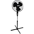 Benross 43830 16-Inch Standing Fan/Oscillating & Tilting Functions / 3 Speed Controls/Safe Mesh Fan Cover/Lightweight & Portable/Efficient 50W Power/Black Colour