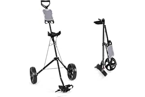 ‎LIFEZEAL LIFEZEAL 2 Rad Golftrolley Klappbar, Golfwagen mit Anzeigetafel, Golf Push Cart aus Eisen, Golfkart mit Verstellbarer Gurt, Golfcaddy mit Fußbremse