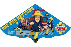 GÜNTHER FLUGSPIELE Paul 1217 - Dragón Infantil con diseño de Bombero Sam, Insertos lámina Polietileno Resistente para niños a Partir 4 años, asa y Cuerda, Aprox. 115 x 63 cm