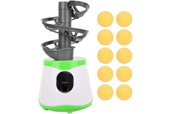 Alomejor Lance-Balle Automatique,Exercice personnalisé Machine de Tennis de Table avec 10 balles for familles Clubs débutants entraînement Quotidien