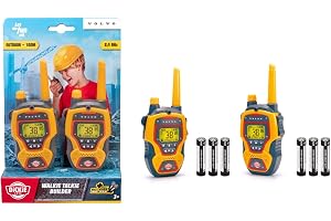 Dickie Walkie Talkie Constructor, Construction-Themed Toy Radios, Set of 2, 16 cm, Role Play Toy for Ages 4+