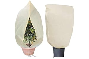 Wanxida Cappuccio Protezione Piante, Copertura per svernamento in Tessuto Non Tessuto 80 g/m² Protezione Contro Gel per Piante in Vaso e Rose (70.8x47.2inch)