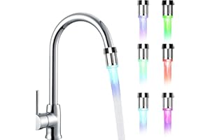 KINGOZOYI 3 Pezzi Acqua Rubinetto LED Colorato con 7 Colori Rubinetto Intelligente del LED, Accessori per Rubinetti da Cucina e Bagno