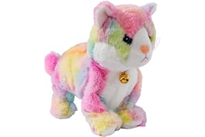 Smalody Interactive Plush Toys, Novelty Sound Control Electronic Cat Interactive Toys Electronic Pets Robot Cat GiftFor Children Kids (color, color LED Eyes)