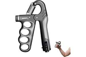 AILAH Hand Grip Musculation Réglable 5-100kg Avec Compteur Intelligent, Musculation Main Et Poignet Musculation, Entraîneur Doigts & Avant-Bras Pour Sport, Rééducation Et Musculation Homme, Noir