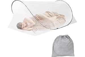 BigKing Mosquitera de viaje ajustable, mosquitera Pop Up portátil plegable para cama individual con cremallera, perfecta para dormitorios, viajes o camping