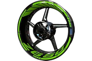FOOQS Motocicleta Moto Llanta Inner Rim Tape Decal Pegatinas F2 para Kawasaki Z650 Z 650 Z-650 (Verde 6)