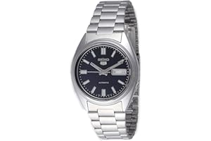 SEIKO Automatyczny męski zegarek ze stali nierdzewnej z niebieską tarczą SNXS77K1, nowoczesny, Nowoczesny