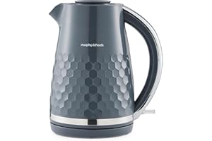Morphy Richards Hive Kettle, 1.5L, Easy Fill System, Enhanced Waterspout, 3KW Rapid Boil, 360 Degree Base, Limescale Filter, Water Viewing Window, Grey, 108273