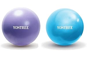 Yontree 2 Pack Soft Pilates Ball, 22-25cm Small Exercise Ball for Yoga, Pilates, Abdominal Workouts, Shoulder Therapy, Core Strengthening (Home & Gym & Office)