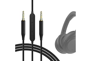 GEEKRIA QuickFit Audio Cavo con Microfono Compatibile con Sony WH-1000XM5, 1000XM4, 1000XM3, XB910N Cavo, 3.5mm Cavo Stereo Sostitutivo con Microfono in linea e Controllo del volume(1.2m)
