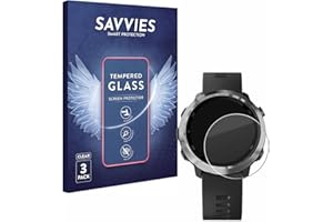 savvies Verre Trempé pour Garmin Forerunner 645/645 Music (3 Pièces) Vitre Protection Ecran, Film Trempé de Verre, Dureté 9H