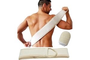 Adorling Set de Baño con Esponja Natural Luffa Exfoliador Corporal Y Facial con Cepillo Para la Espalda, Guante Exfoliadora para la Ducha Esponja Natural Esponja Exfoliante Exfoliante Corporal