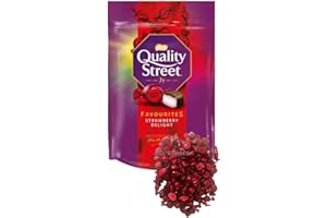 ACL STORES Valentines Chocolates Quality Street Strawberry Delight Bag - Soft Strawberry Flavoured Fondant Wrapped in Rich Dark Chocolate - Perfect for Sharing, Offices, Schools Women (Red), 344 grams