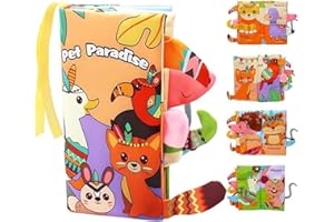 STERLING PROTECTOR CASE Baby Book Fabric Book for Babies, Baby Toy 0 - 6 Months, Picture Book with Animals, Feel Book Crinkle Book, Early Development Baby Cloth Books, Perception Learning Toy, Gifts for Boys Girls