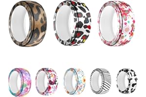 HXFRTYU 8Pack Silicone Cover for Oura Ring 4/Gen3/Galaxy Ring/RingConn Gen 2&1/ULTRAHUMAN Ring AIR, Elastic Ring Case Protector for Gym and Working Out (M (10/11/12/13)) Black