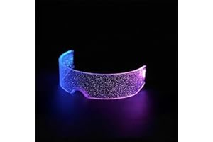 Yomaido Cyberpunk LED Visor Glasses - 7 Color LED Light Up Glasses for Futuristic Party, Festival, Bar, Club