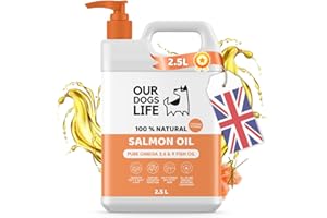DOGSLIFE Pure Scottish Salmon Oil For Dogs | Omega 3, 6, & 9 Fish Oil Supplement | Natural Coat, Joint Care, Itchy Skin & Immune Support | 2500 ml