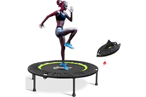 Jandecfit Foldable Fitness Trampoline 40" Fitness Rebounder for Indoor, Garden, Mini Portable Mini Trampoline, Indoor/Outdoor for Adult Jump Sports, Max Load 330lbs