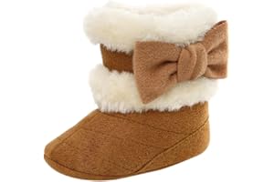SEHFUPOYE Baby Winter Warme Schneestiefel Neugeborenes Baby Mädchen Jungen Weiche Sohle Knöpfe Fleece Stiefel Säugling Kleinkind Erste Walker Schuhe