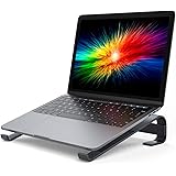 Soqool Laptop Ständer, Ergonomisch Laptop Halterung für Schreibtisch, Aluminium Notebook Ständer mit Belüftung, Kompatibel mi