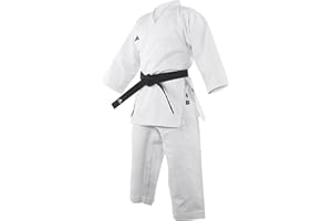 adidas WKF - Uniforme da karate da uomo, donna, bambino, 226,8 g, arti marziali Gi, bianco, 110 UK