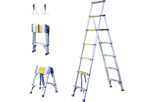 HOSTRÖM Scala telescopica a 7 gradini EXTENDACT6, Scala telescopica 2m+1.7m, Scala pieghevole telescopica, Altezza massima di lavoro 3,5m, Garanzia 5 anni, Hostrom